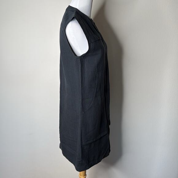 Nau Black Flaxible Sleeveless Linen Blend Shift Dress - Picture 6 of 8